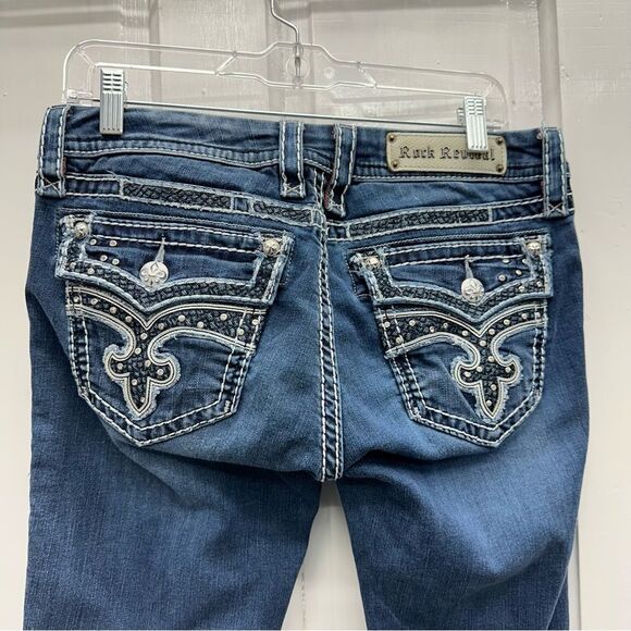 Rock Revival Denim - Rock Revival Gemini thick stitch denim skinny jeans women's 29 jewels